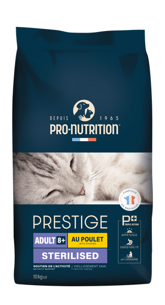 PRESTIGE CAT 8+ STERILIZED Полнорационный сухой корм для взрослых стерилизованных кошек, кастрированных кошек старше 8 лет 10 кг 204040 фото