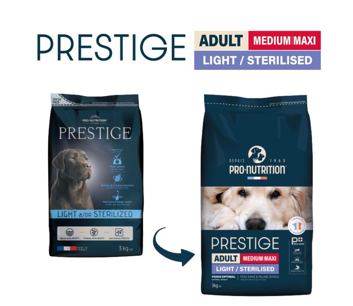 PRESTIGE ADULT LIGHT &/OR STERILIZED для собак усіх порід зі схильністю до надмірної ваги та/або стерилізованих 3 кг 700123C4 фото