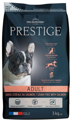 PRESTIGE ADULT GRAIN FREE WITH SALMON БЕЗЗЕРНОВИЙ КОРМ для дорослих собак усіх порід з ЛОСОСЕМ 3 кг 700125C4 фото