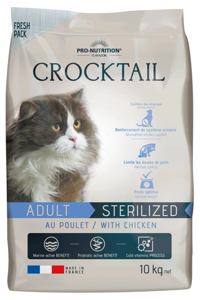 CROCKTAIL ADULT STERILIZED WITH CHICKEN для дорослих стерилізованих котів з КУРКОЮ. Підходить для котів зі схильністю до надмірної ваги 10 кг 700110 фото