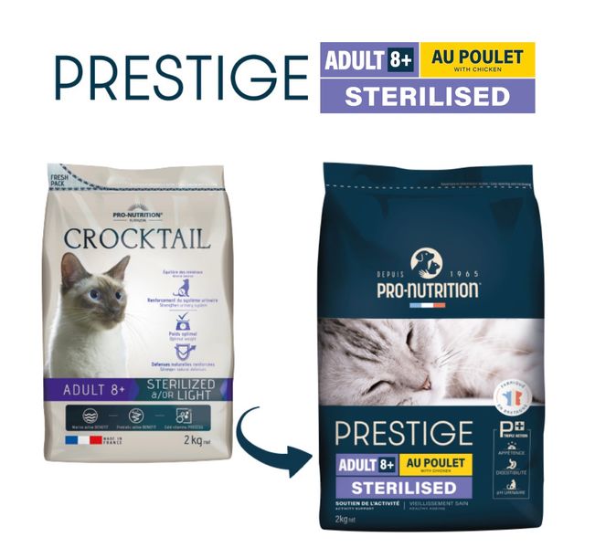 CROCKTAIL ADULT 8+ STERILIZED &/OR LIGHT для взрослых стерилизованных кошек старше 8 лет. Подходит для кошек со склонностью к избыточному весу 2 кг 700115C4 фото